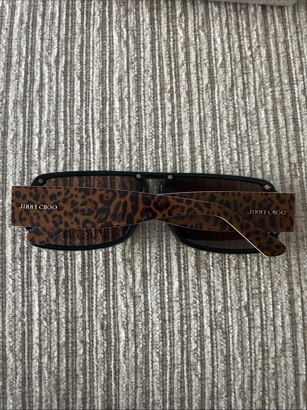 Jimmy Choo Black Frame Brown Gradient Shield Sunglasses